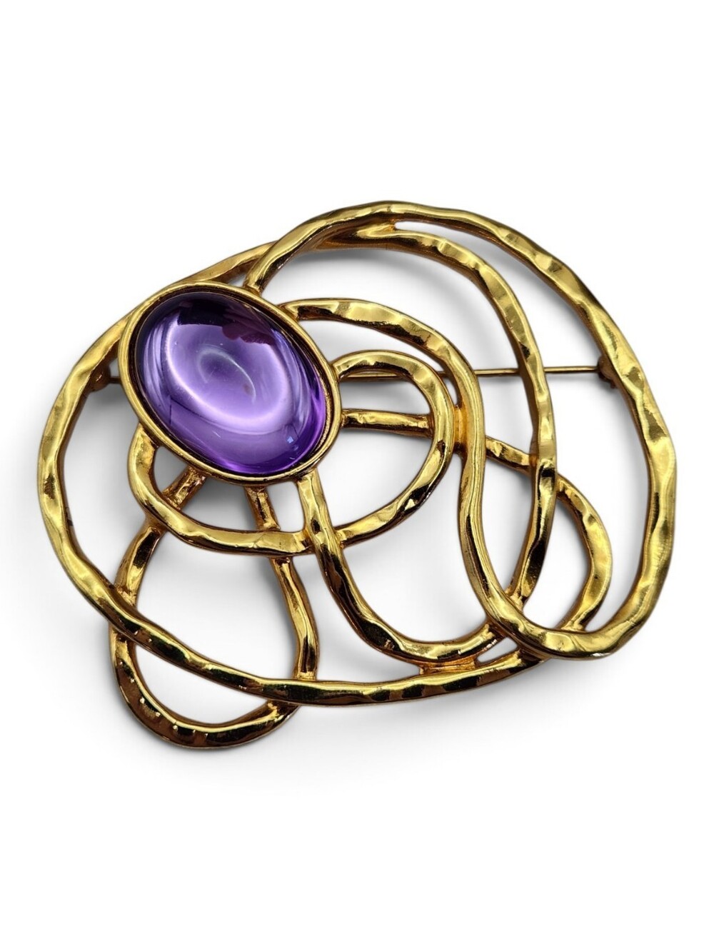 Vintage AVON "Golden Web" Abstract Modernist Brooch Pin
